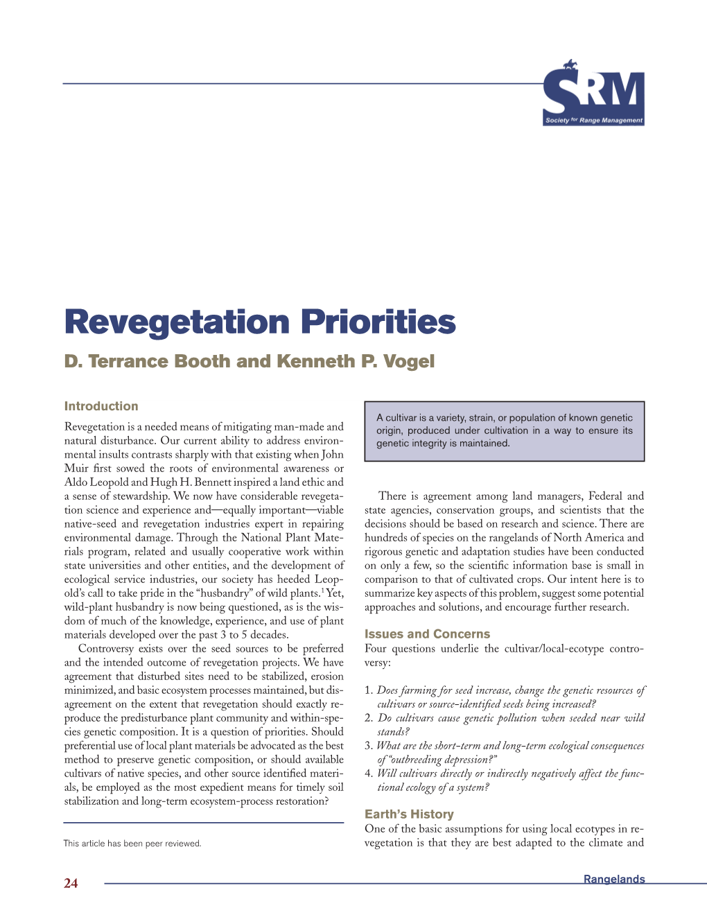 Revegetation Priorities D