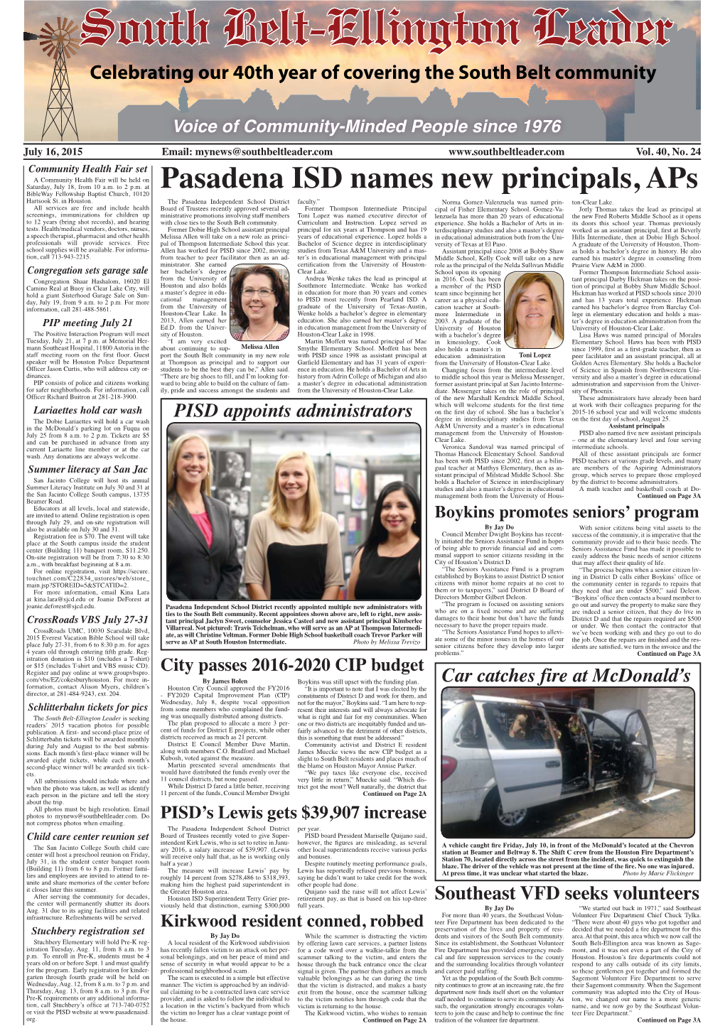 Pasadena ISD Names New Principals, Aps Bibleway Fellowship Baptist Church, 10120 Hartsook St