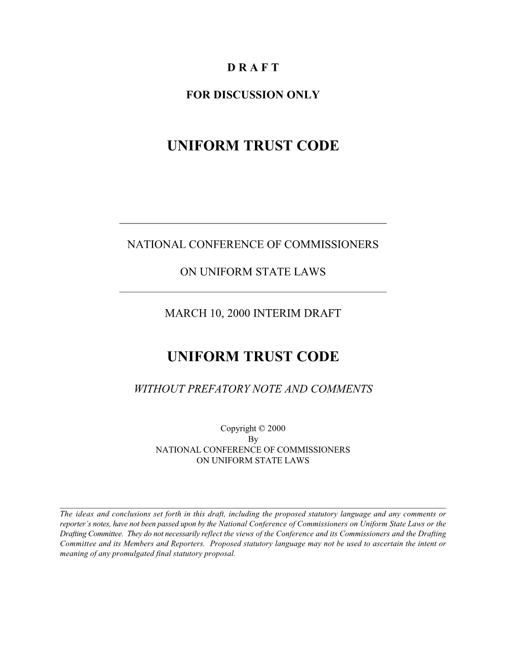 Uniform Trust Code