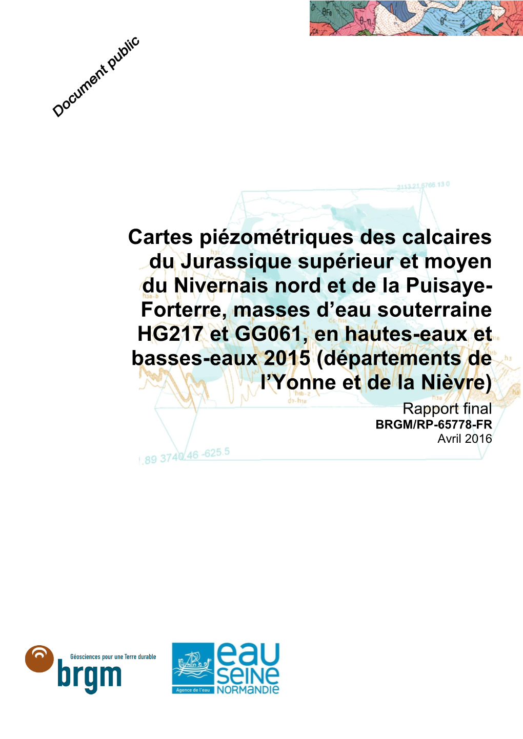 Cartes Piézométriques Des Calcaires Du