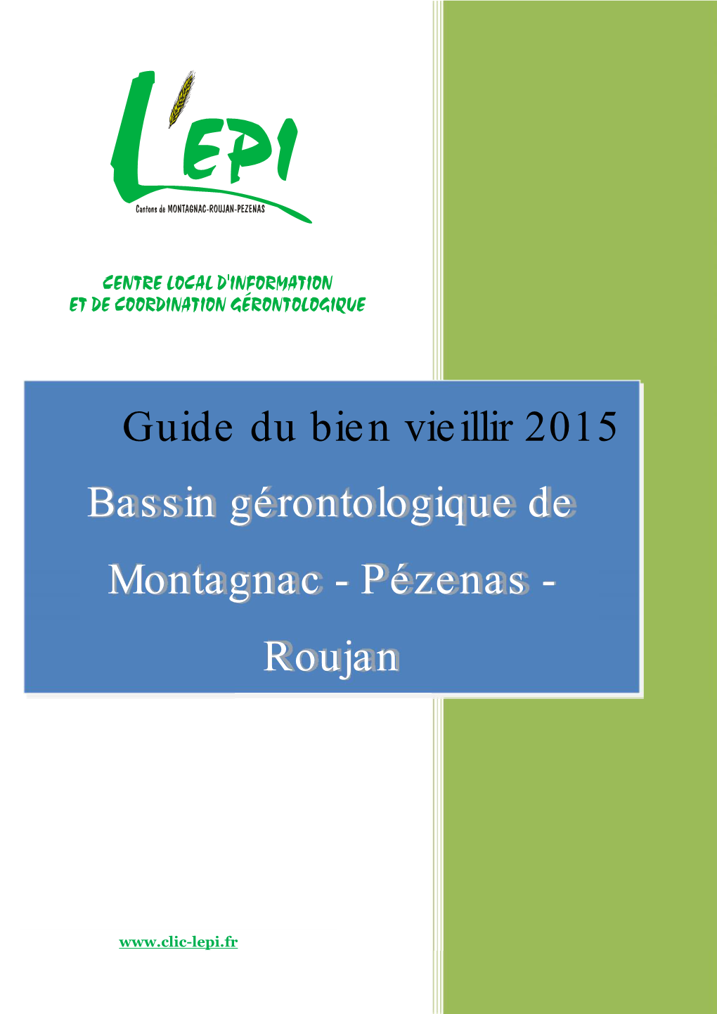 Guide Du Bien Vieillir 2015 Bassin Gérontologique De Montagnac - Pézenas - Roujan