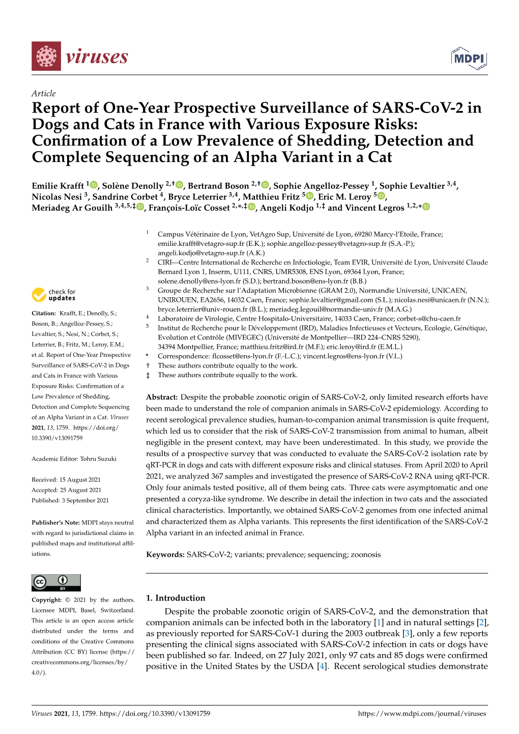 Report of One-Year Prospective Surveillance of SARS-Cov-2 In