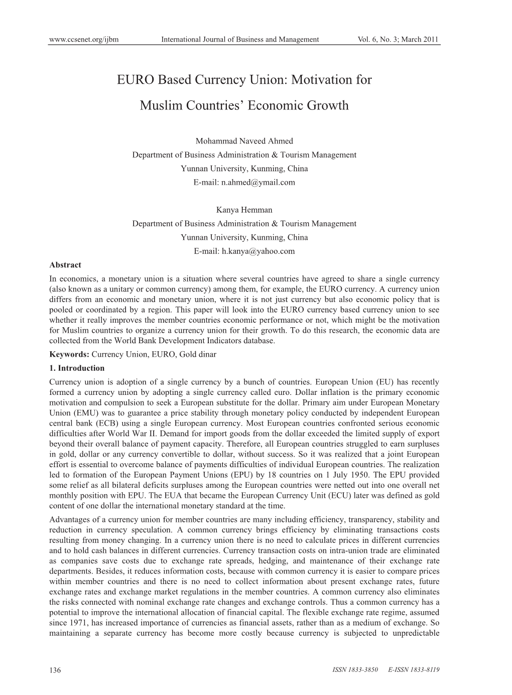 EURO Based Currency Union: Motivation for Muslim Countries’ Economic Growth