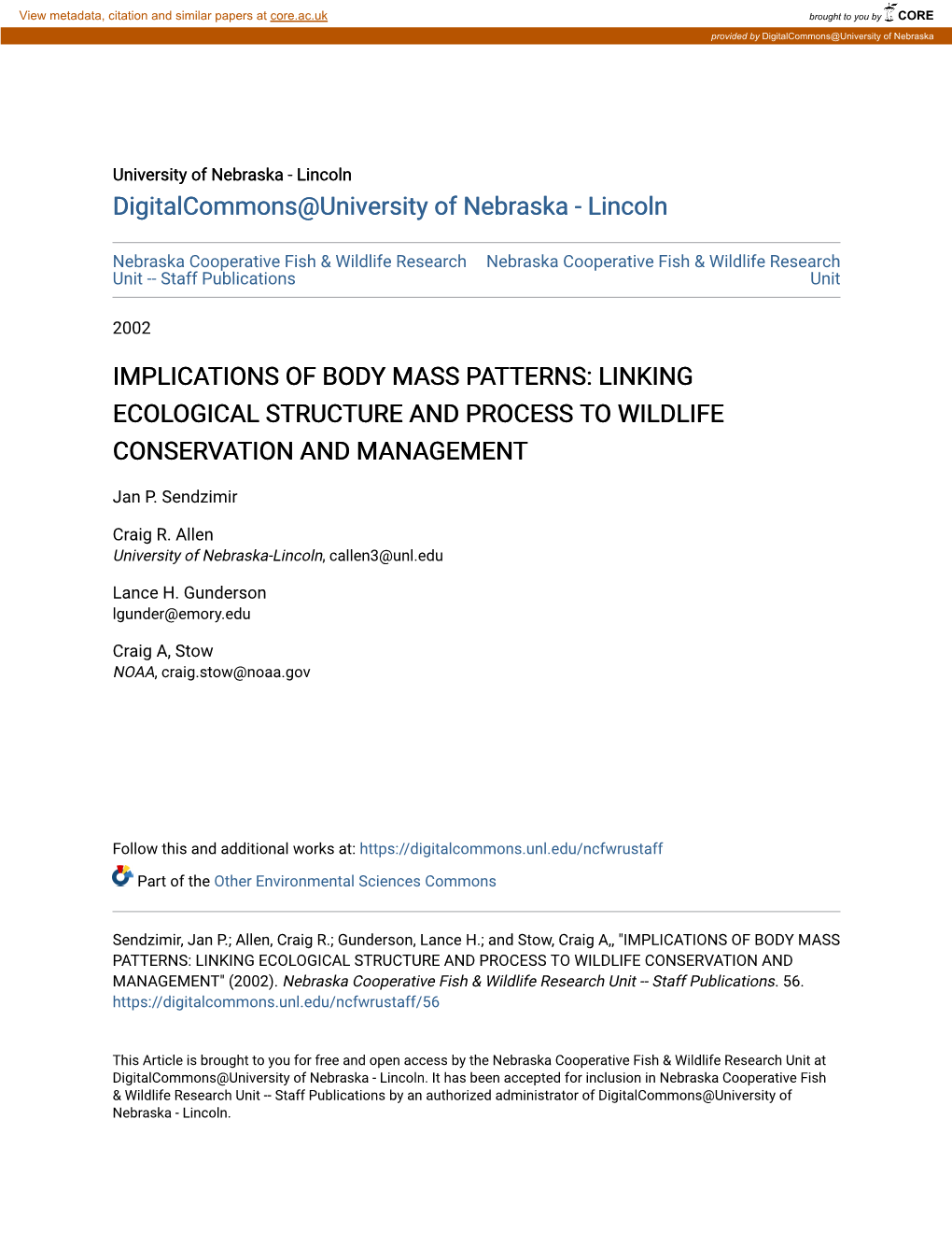 Linking Ecological Structure and Process to Wildlife Conservation and Management