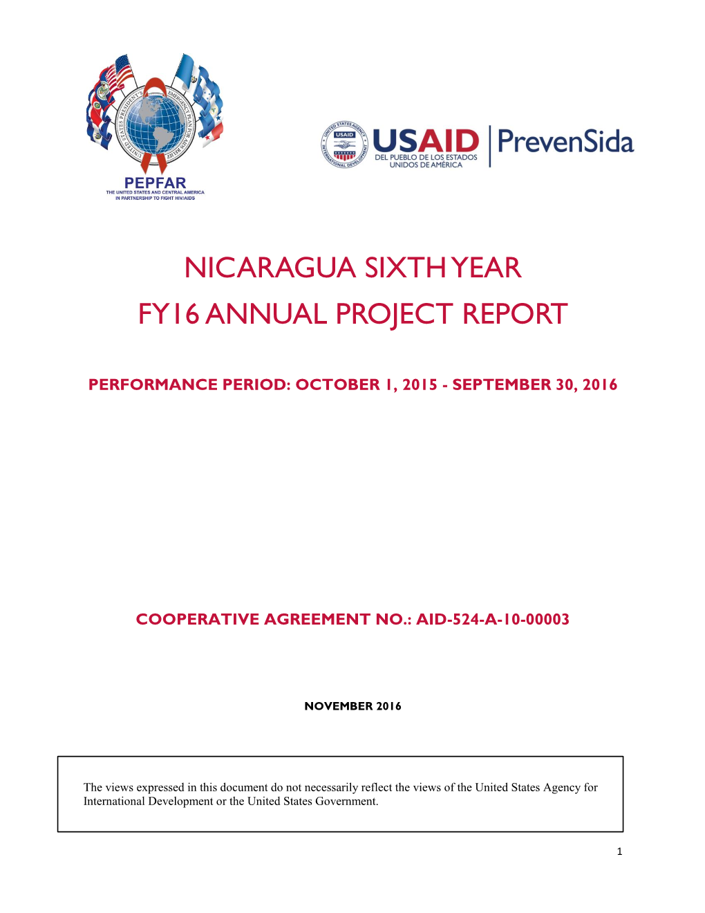 Nicaragua Sixth Year Fy16 Annual Project Report