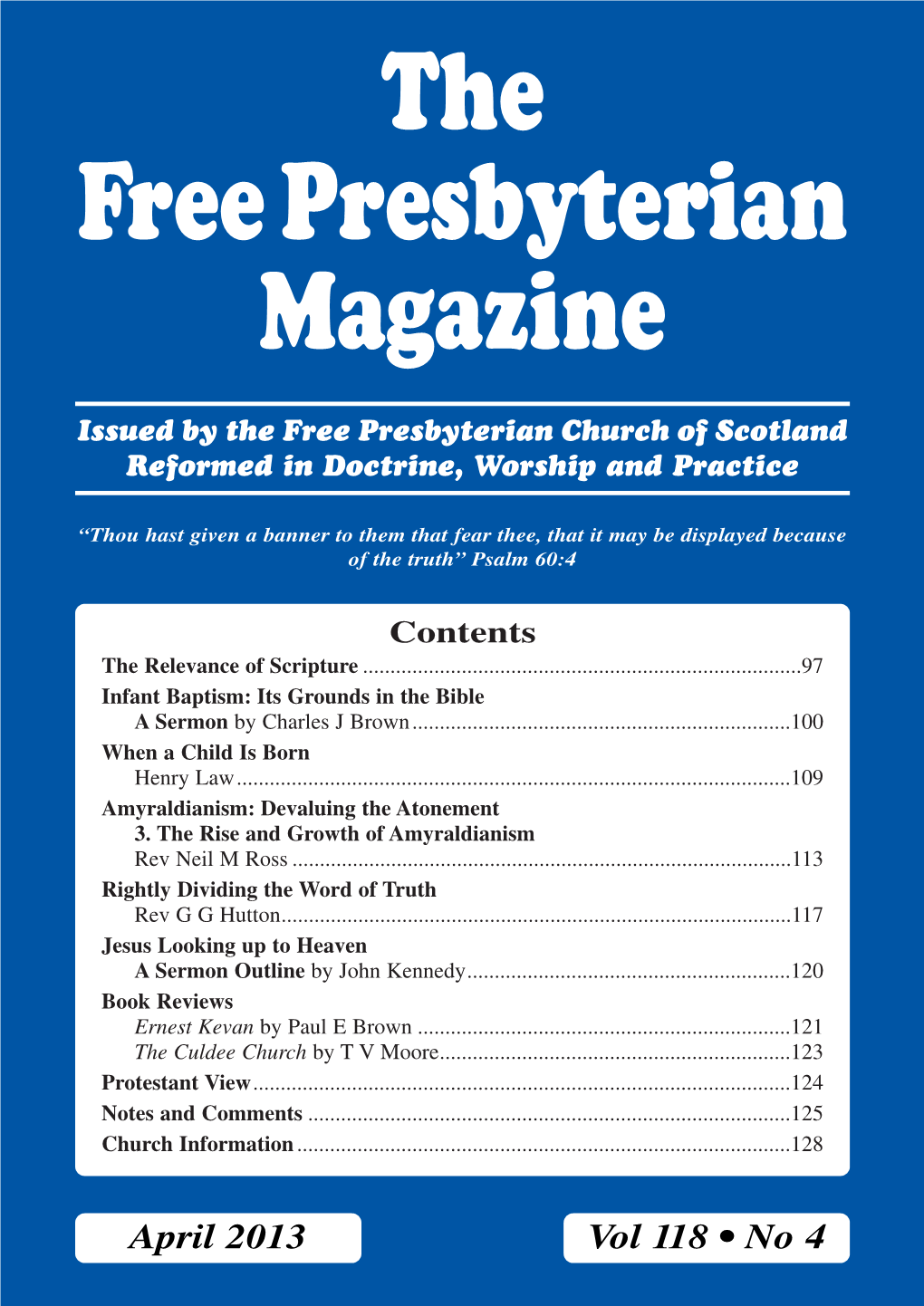 The Free Presbyterian Magazine