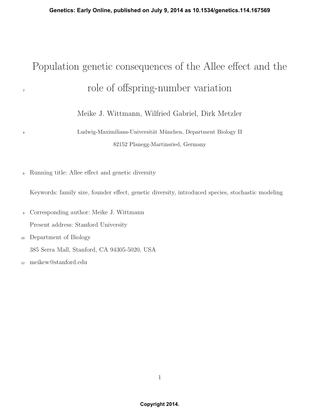 Population Genetic Consequences of the Allee Effect and The