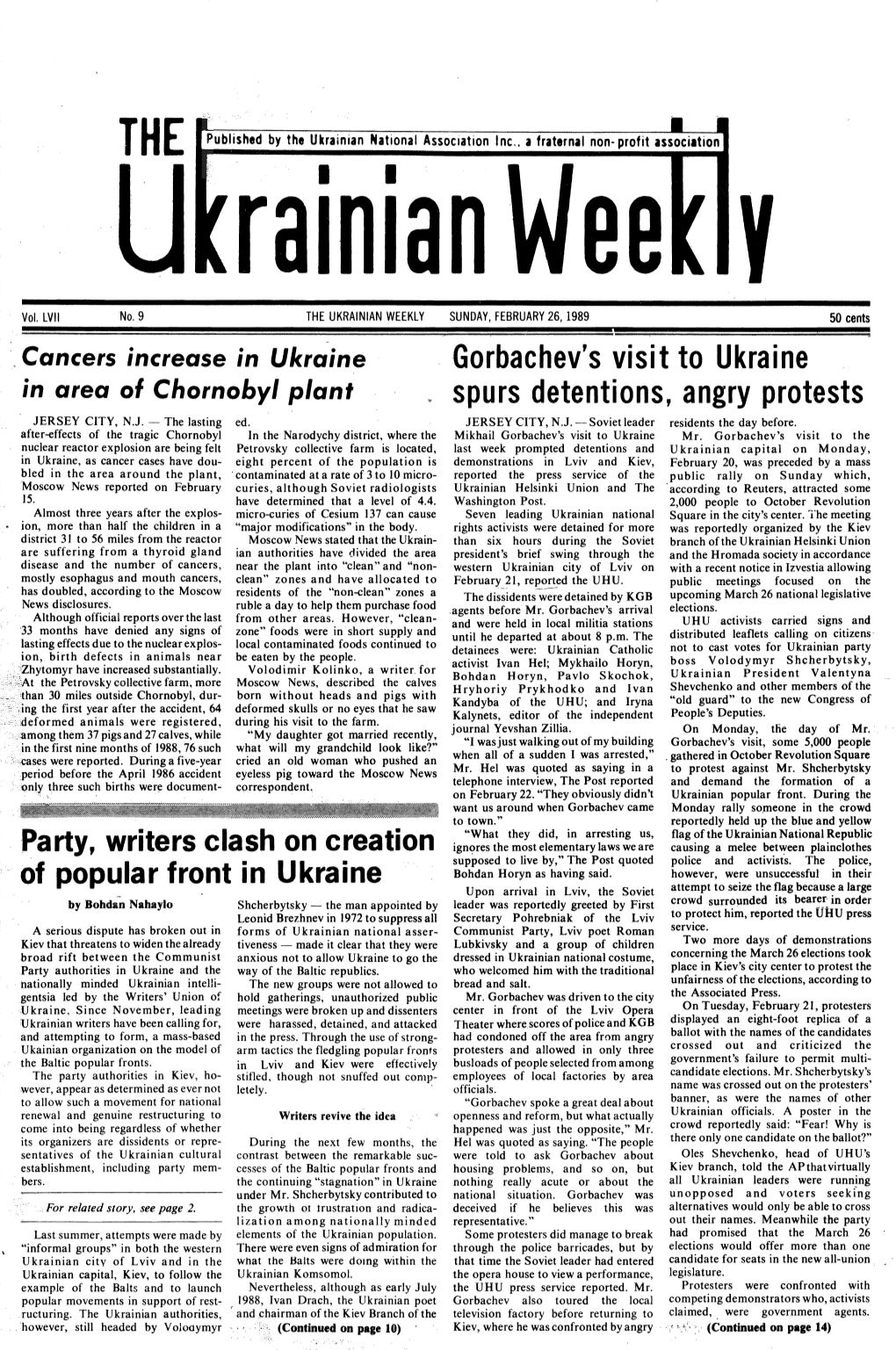 The Ukrainian Weekly 1989, No.9