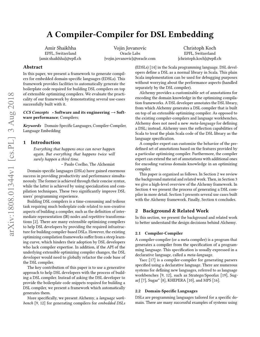 A Compiler-Compiler for DSL Embedding