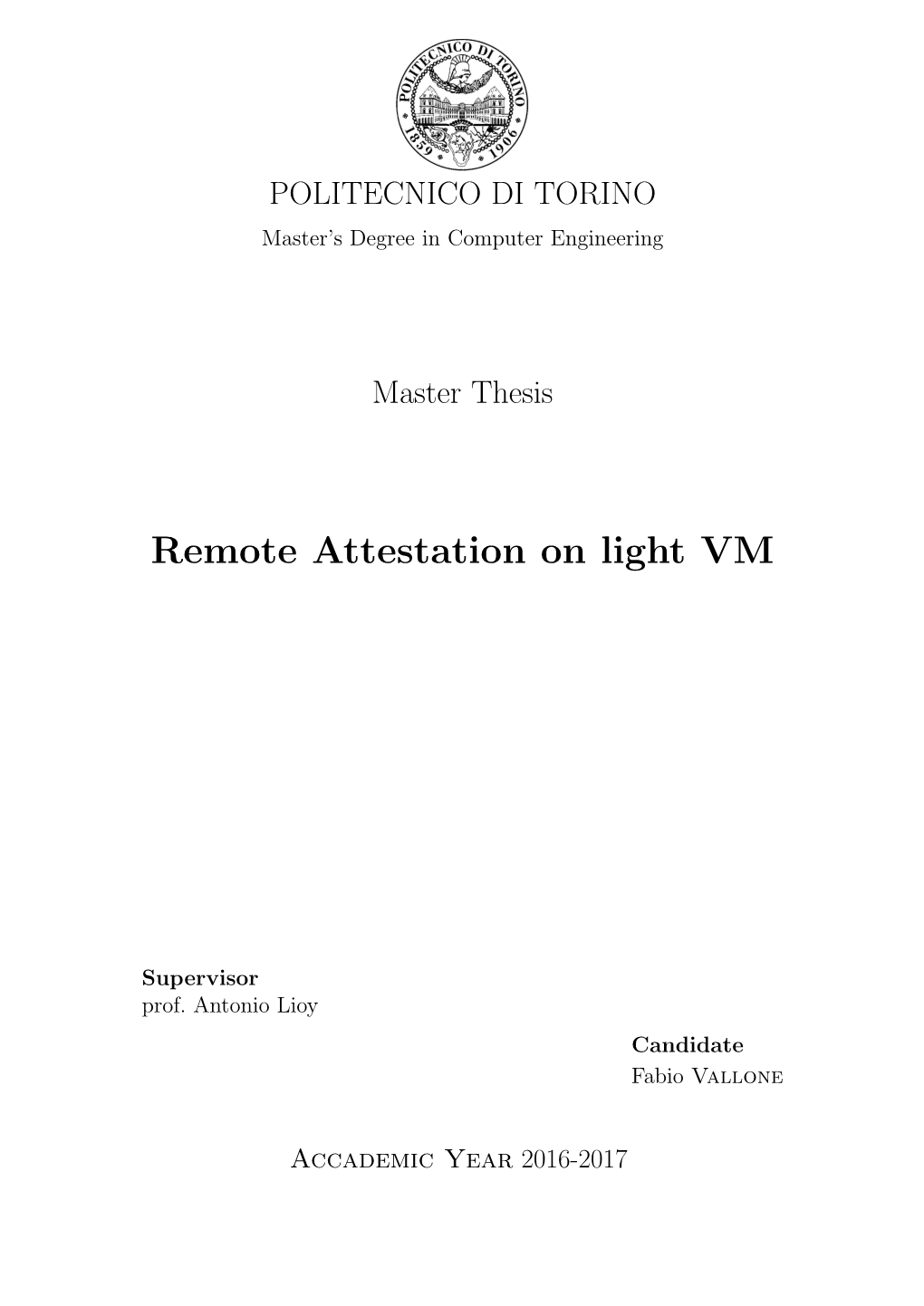 Remote Attestation on Light VM