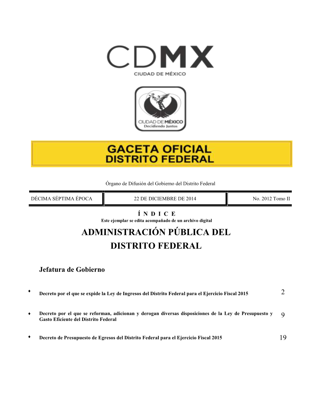 Administración Pública Del Distrito Federal