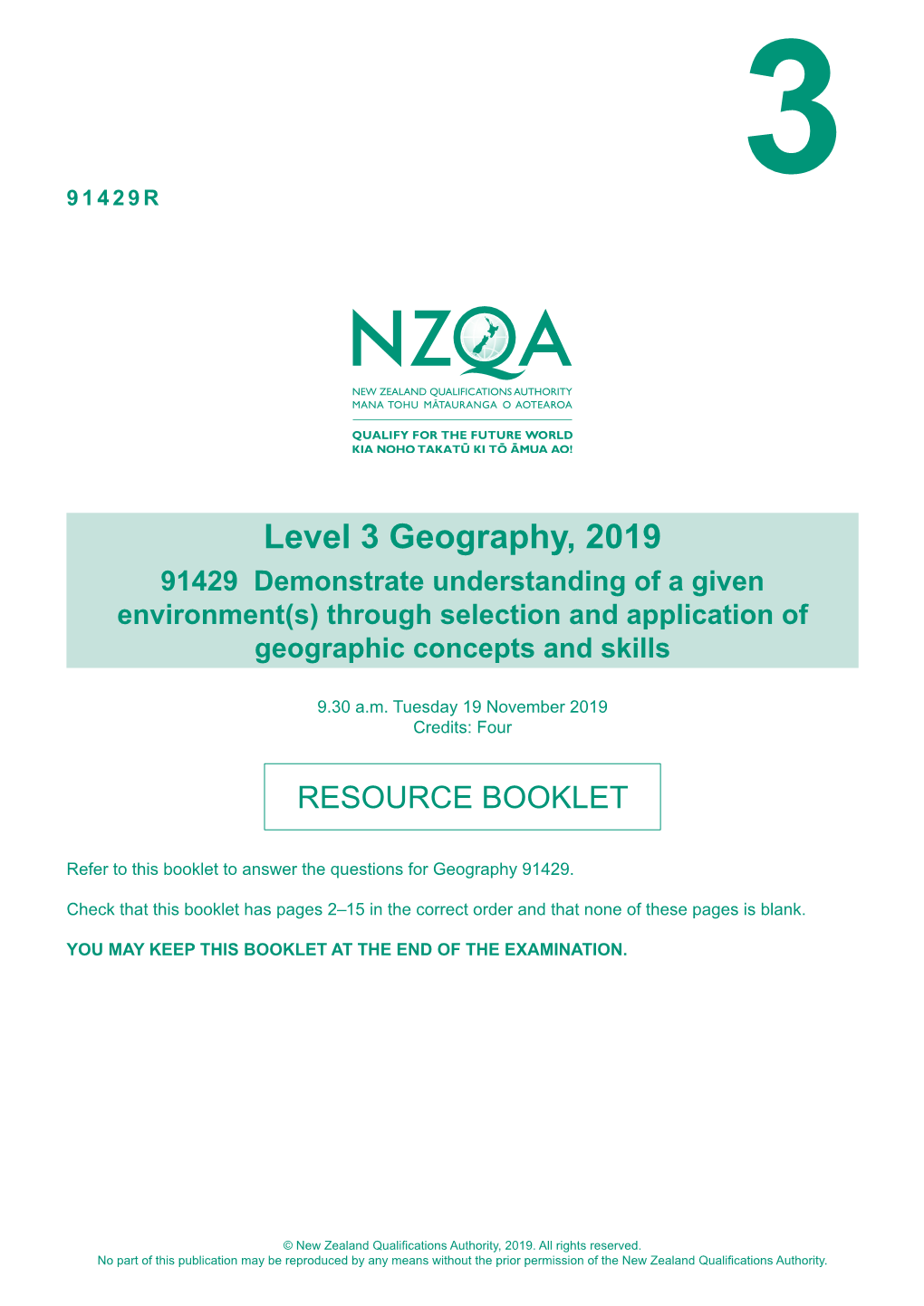 Level 3 Geography (91429) 2019