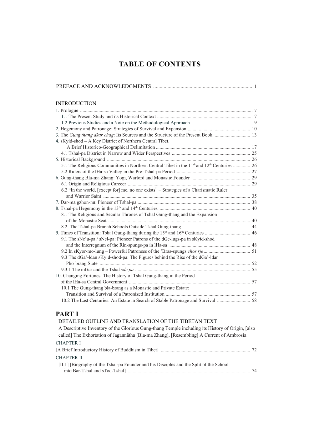 Table of Contents