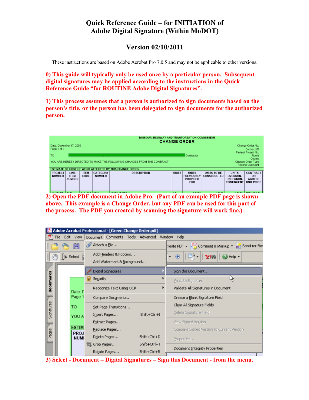 Quick Reference Guide for Adobe Digital Signature