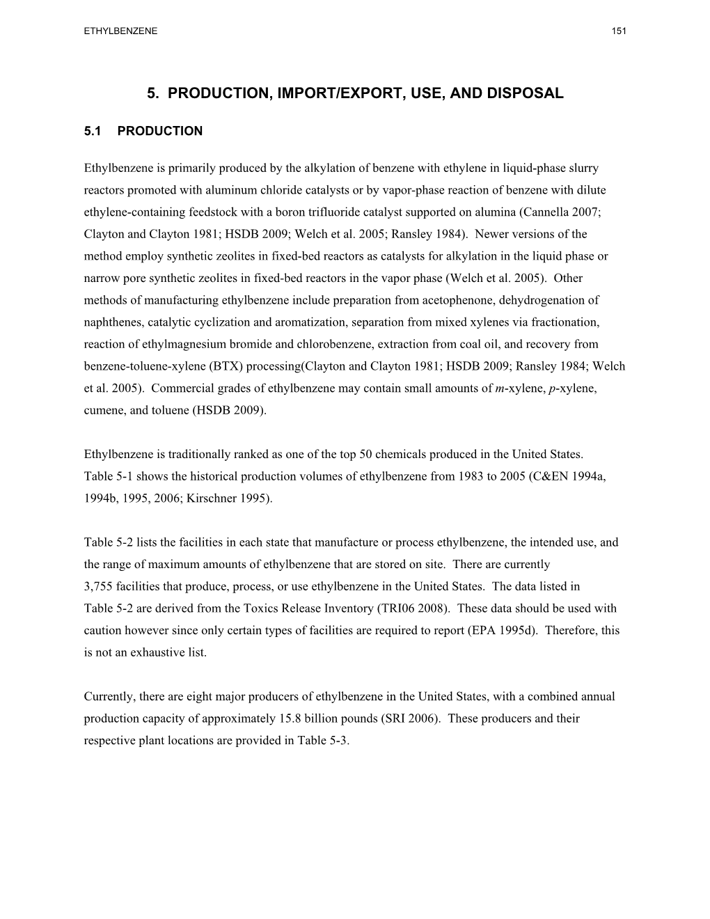 Toxicological Profile for Ethylbenzene