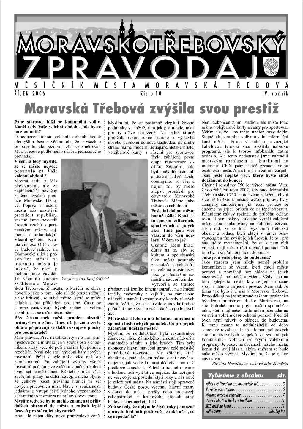 Moravská Třebová Zvýšila Svou Prestiž