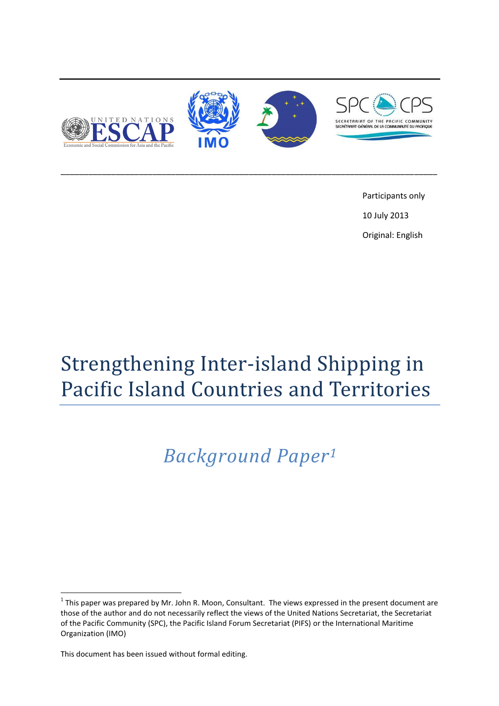 Strengthening Inter-Island Shipping in Pacific Island Countries and Territories