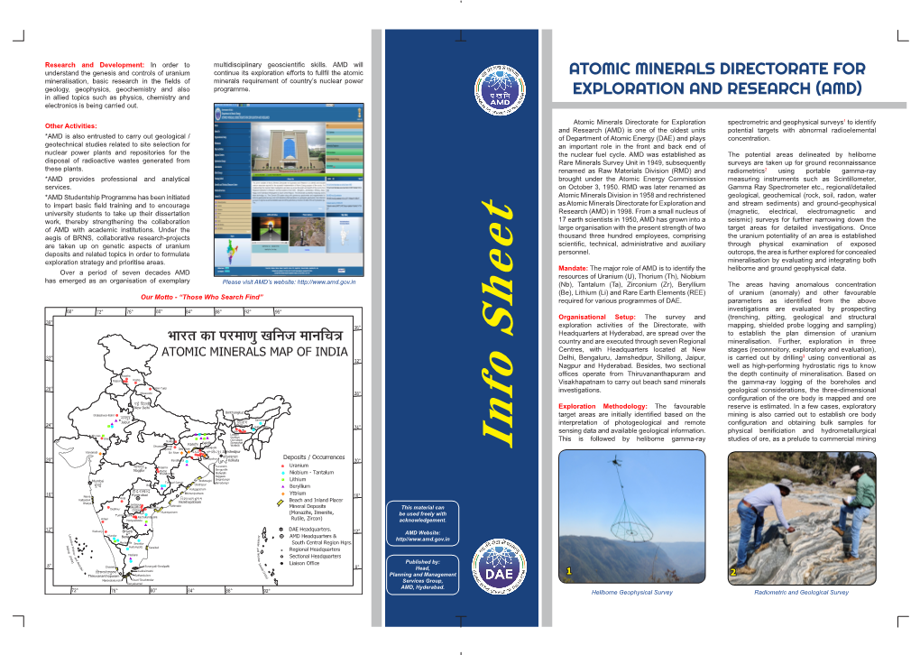 Info Sheet This Is Followed by Heliborne Gamma-Ray Studies of Ore, As a Prelude to Commercial Mining