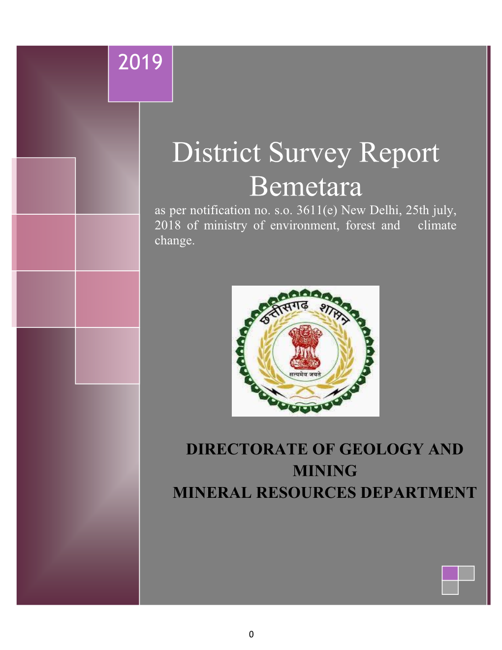 District Survey Report Bemetara As Per Notification No
