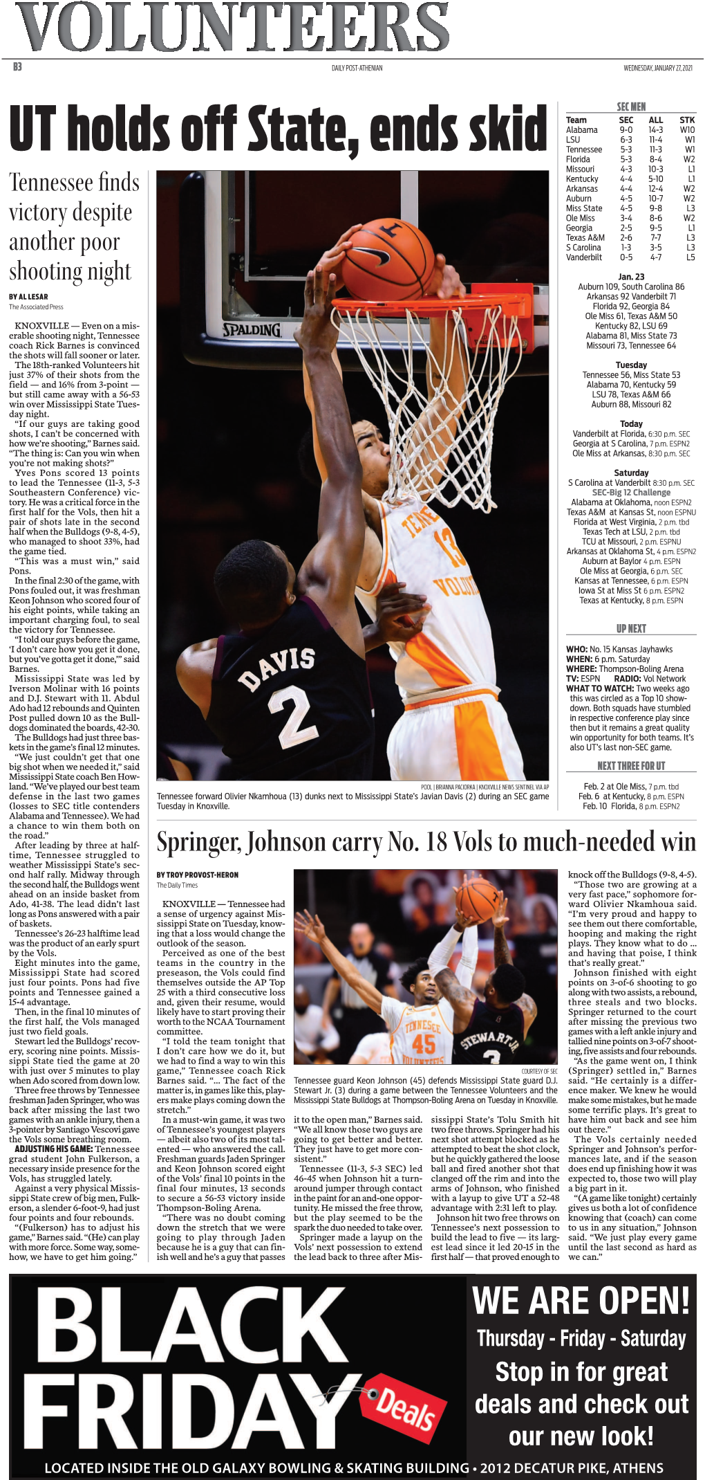 UT Holds Off State, Ends Skid