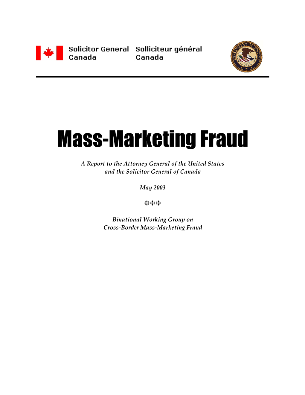 Mass-Marketing Fraud