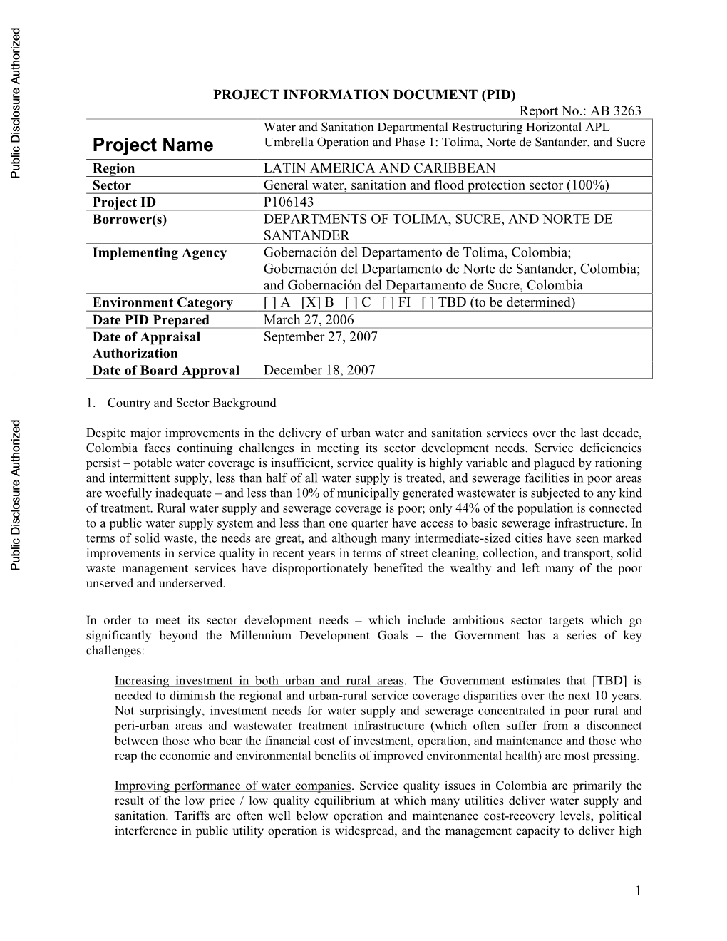 World Bank Document