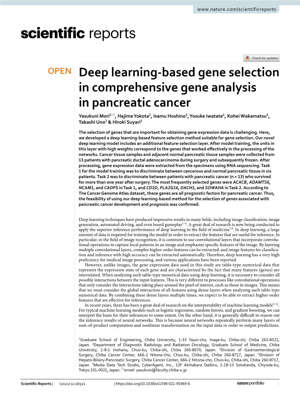 Deep Learning-Based Gene Selection in Comprehensive Gene Analysis In
