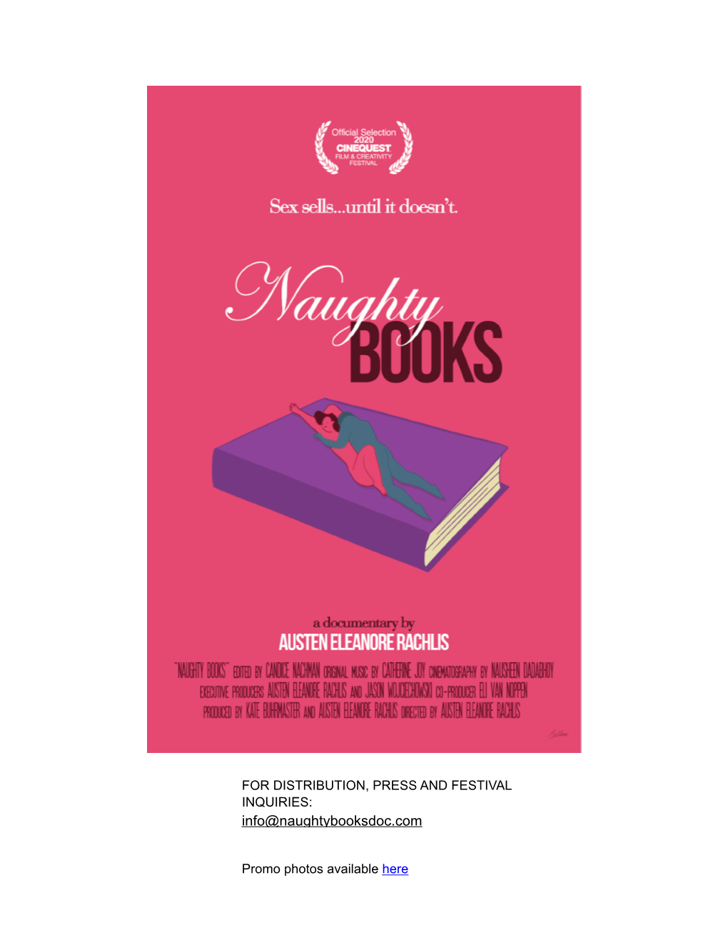 PRESS and FESTIVAL INQUIRIES: Info@Naughtybooksdoc.Com