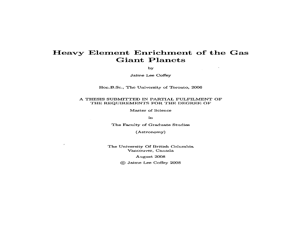 Heavy Element Enrichment of the Gas Giant Planets By