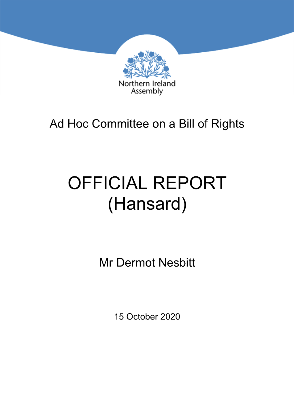 OFFICIAL REPORT (Hansard)