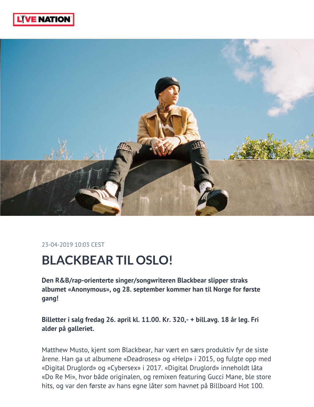 Blackbear Til Oslo!