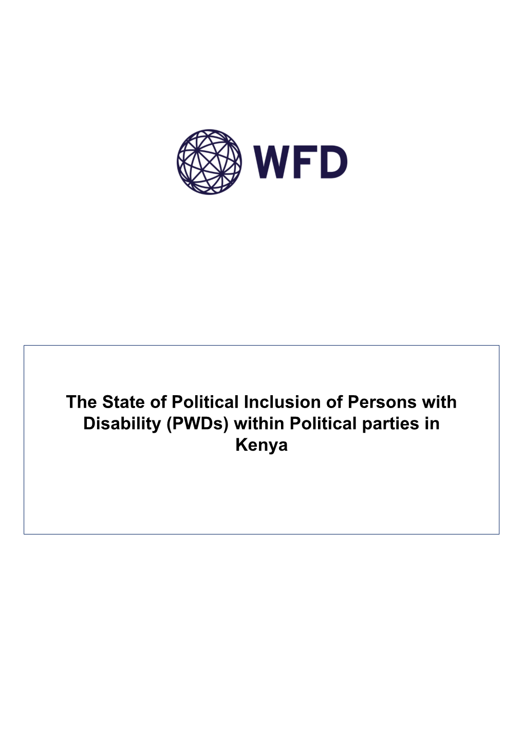 (Pwds) Within Political Parties in Kenya