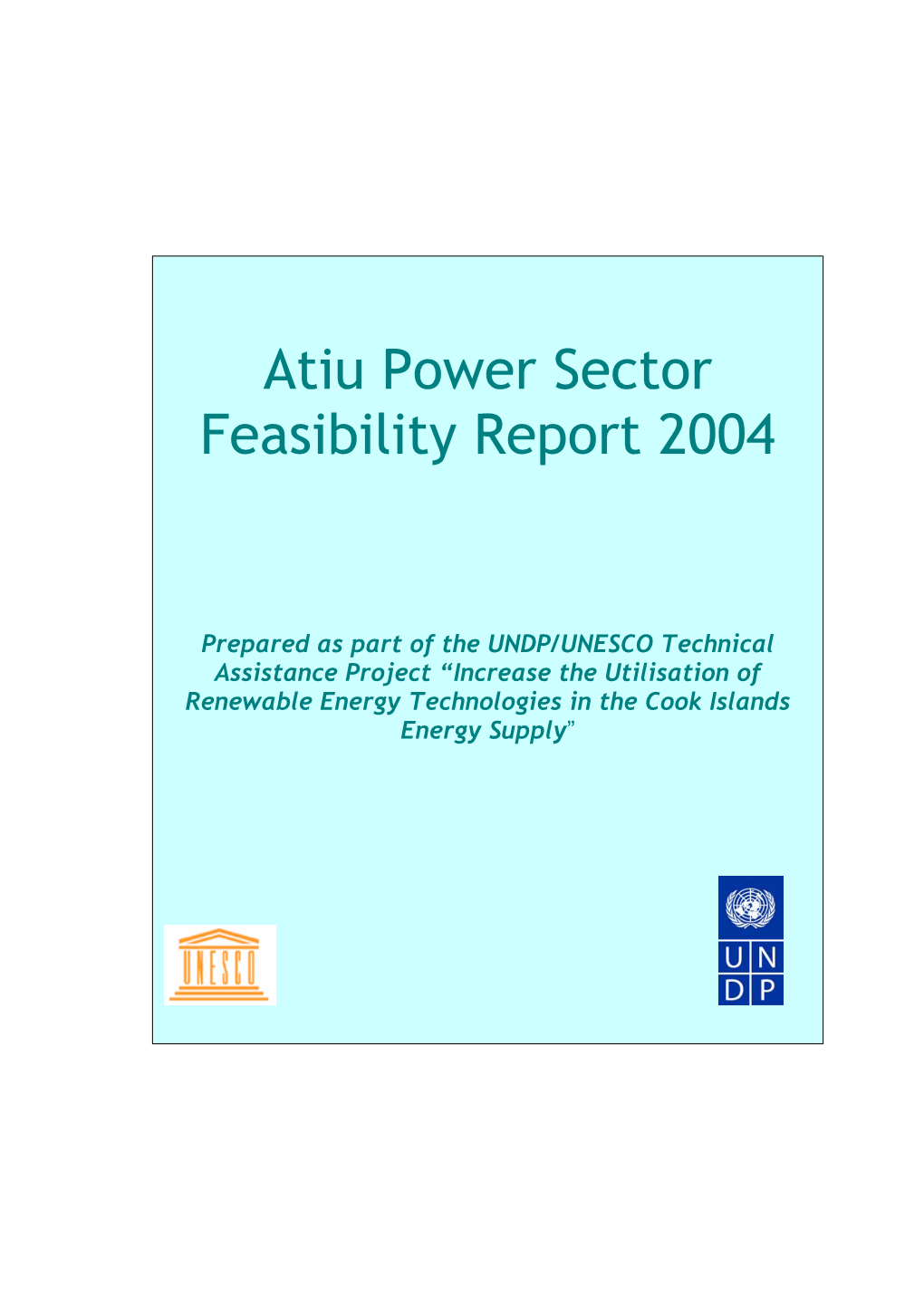 Atiu DRAFT Power Sector/Feasibility Report