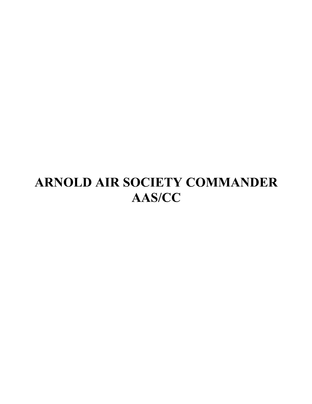Arnold Air Society Commander