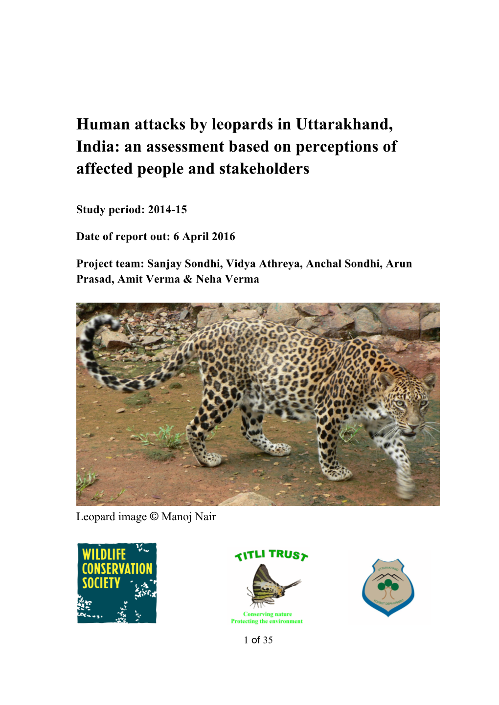 Human Attacks by Leopards in Uttarakhand, India: an Assessment Based on Perceptions of Affected People and Stakeholders
