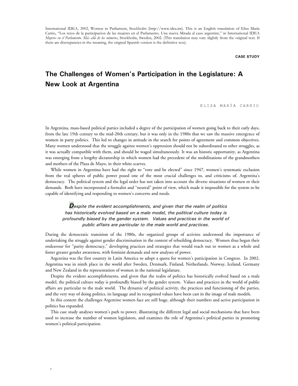 The Challenges of Women's Participation In