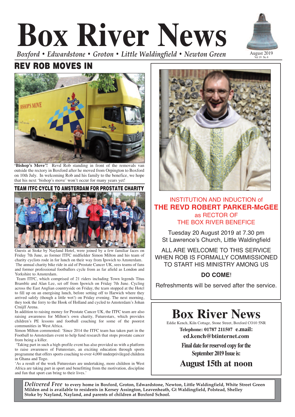 Boxford • Edwardstone • Groton • Little Waldingfield • Newton Green Vol 19 No 8 RBEV Roob Mxov ESR in Iver News