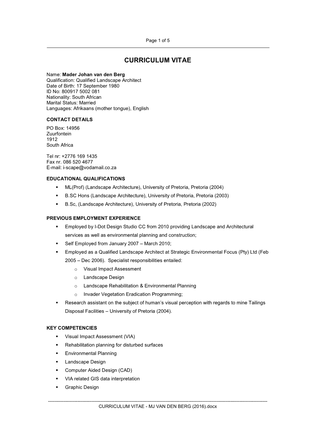 Curriculum Vitae