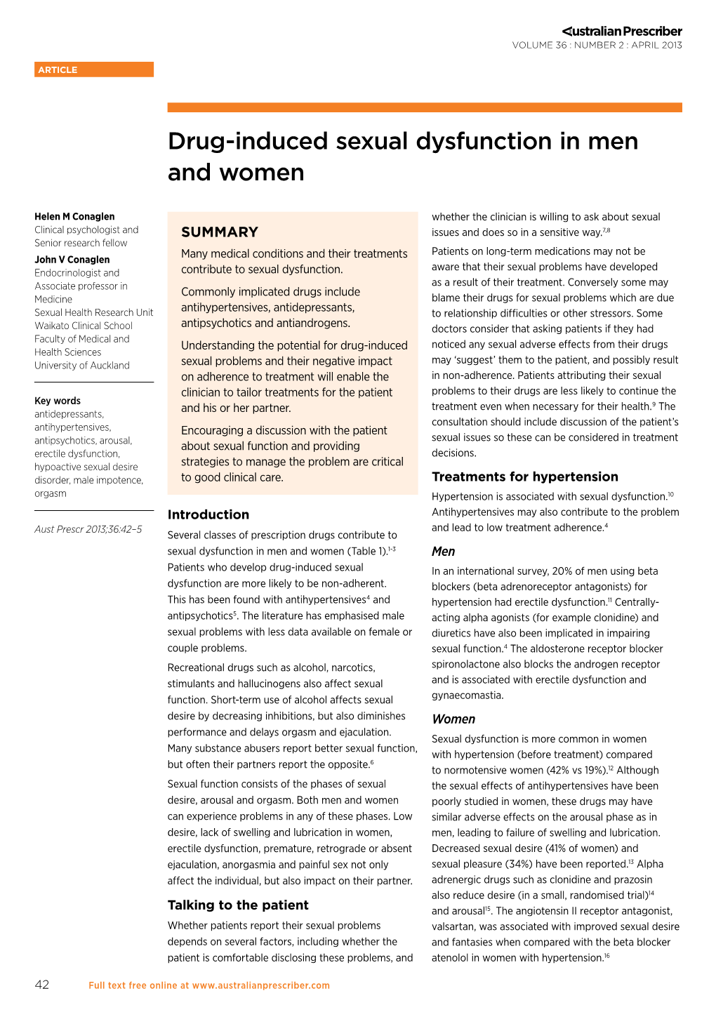 Drug-Induced Sexual Dysfunction in Men and Women