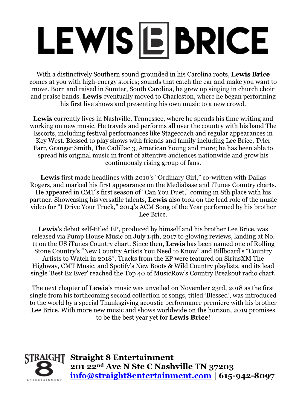 Lewis Brice Bio 2019X