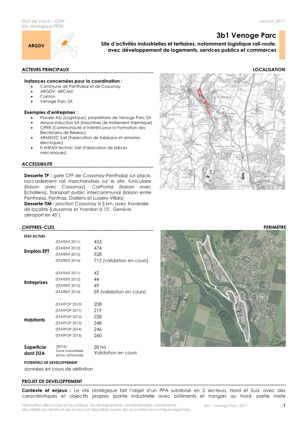 3B1 Venoge Parc ARGDV Site D’Activités Industrielles Et Tertiaires, Notamment Logistique Rail-Route, Avec Développement De Logements, Services Publics Et Commerces