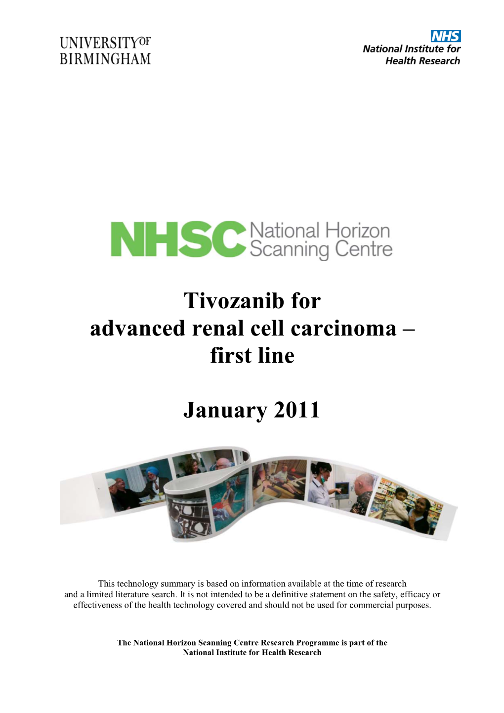 Tivozanib for Advanced Renal Cell Carcinoma – First Line January 2011