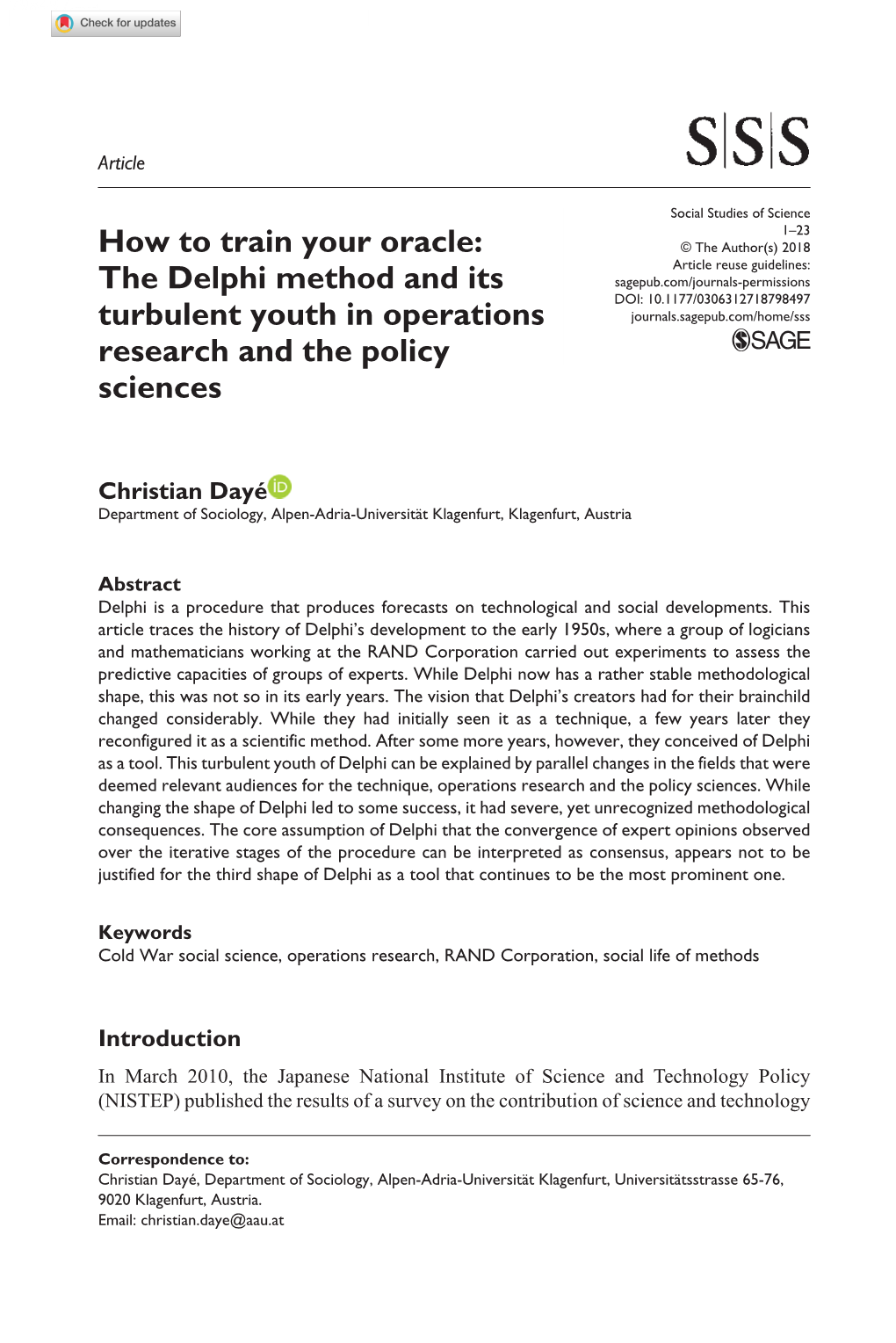 How to Train Your Oracle: the Delphi Method and Its Turbulent Youth in Operations Research and the Policy Sciences