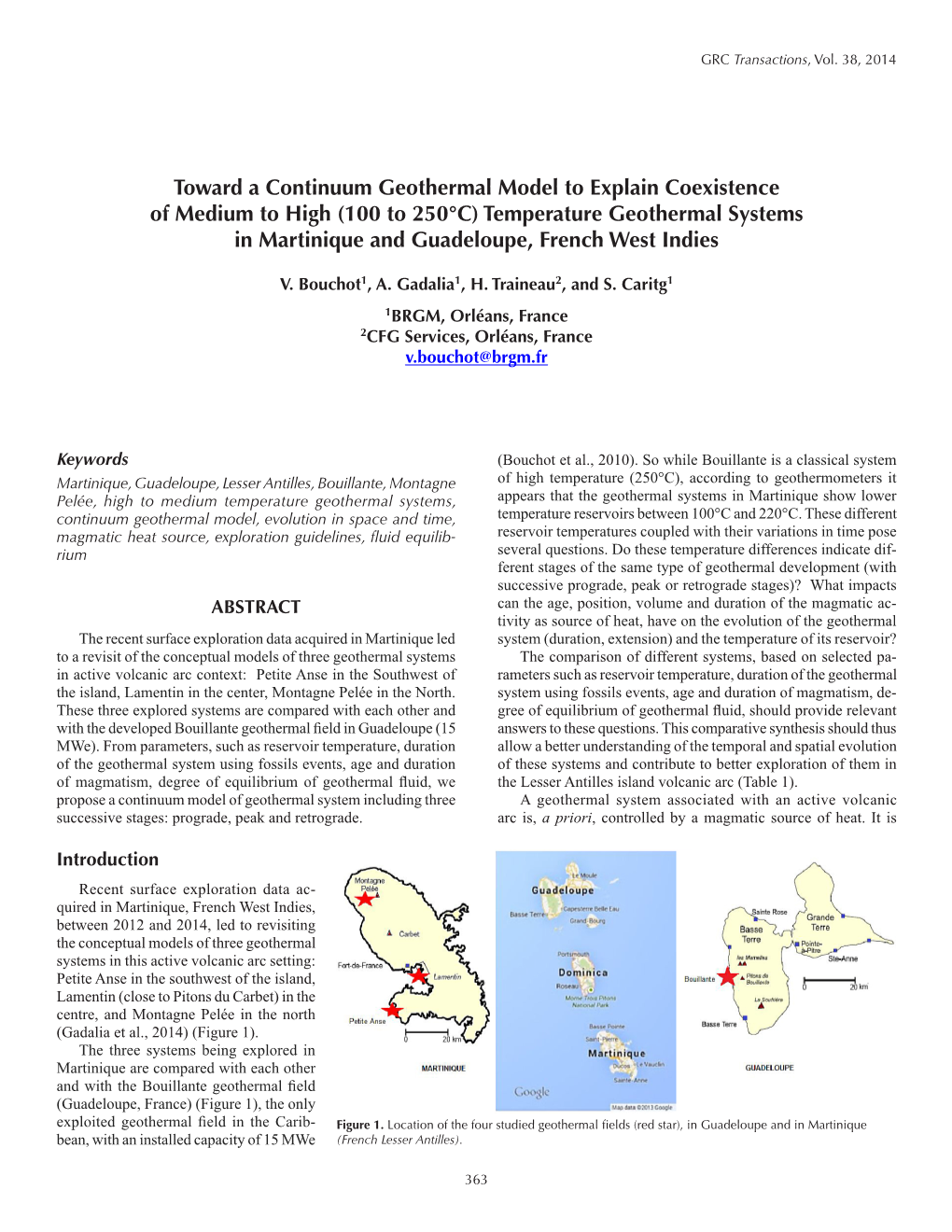 Temperature Geothermal Systems in Martinique and Guadeloupe, French West Indies