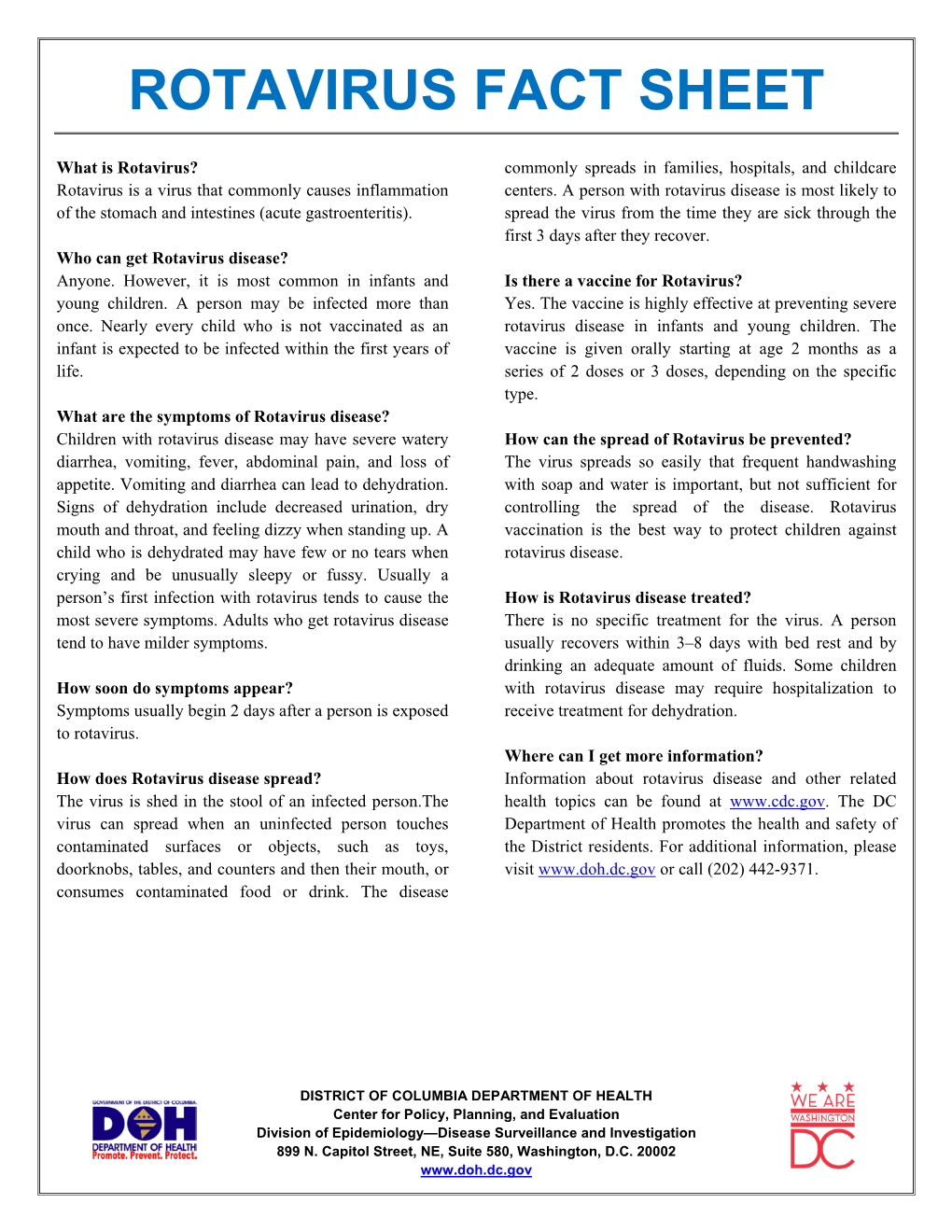 Rotavirus Fact Sheet