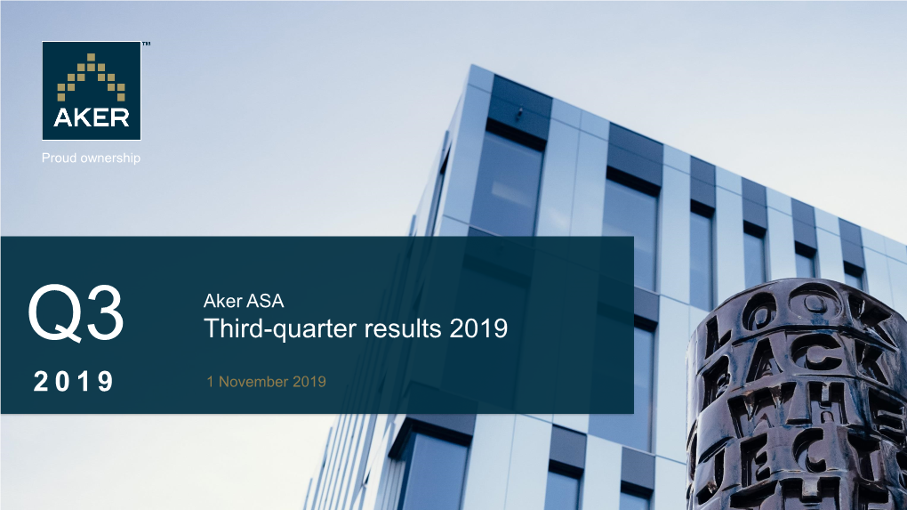 Aker ASA Third-Quarter Results 2019