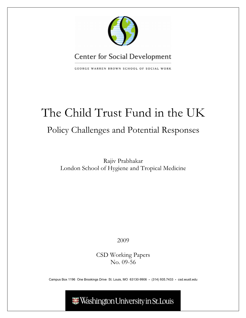 The Child Trust Fund in the UK Policy Challenges and Potential Responses