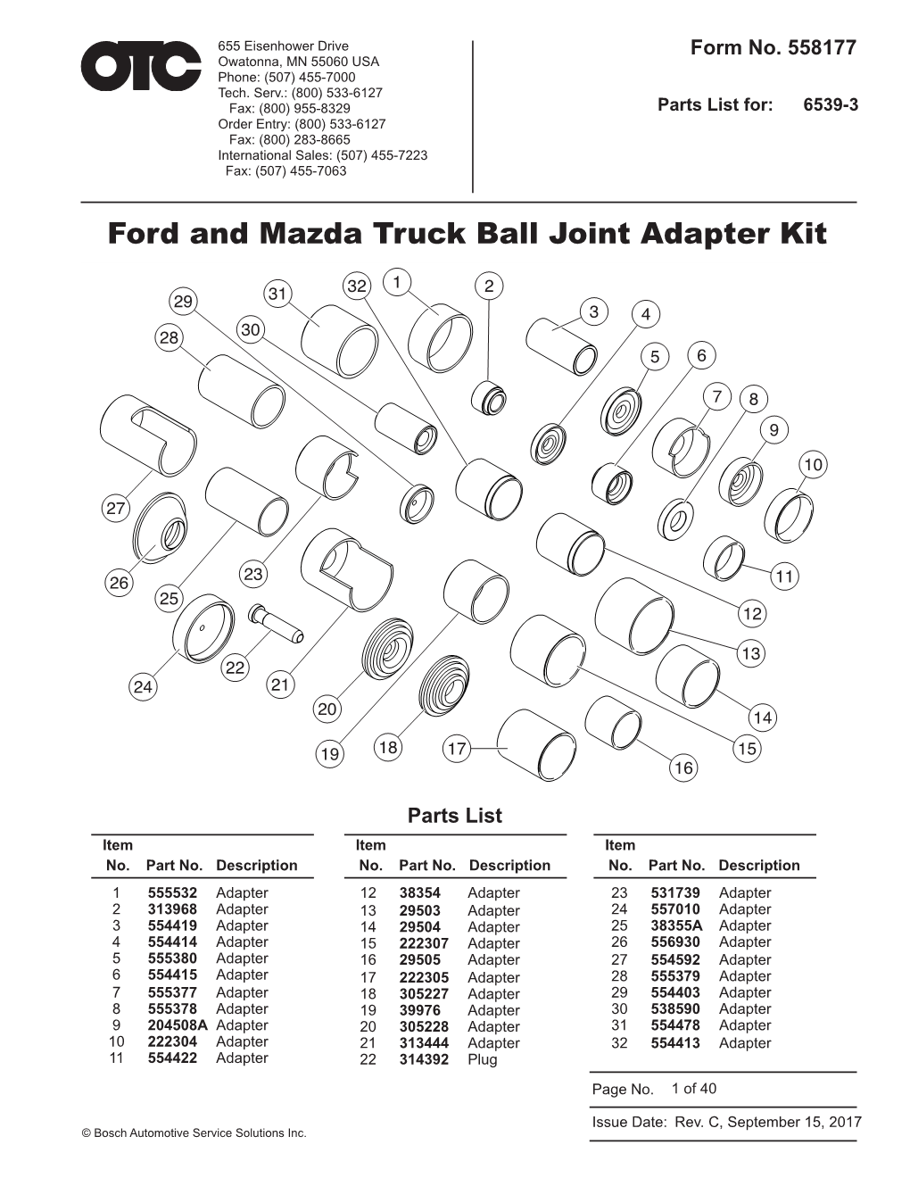 Ford and Mazda Truck Ball Joint Adapter Kit