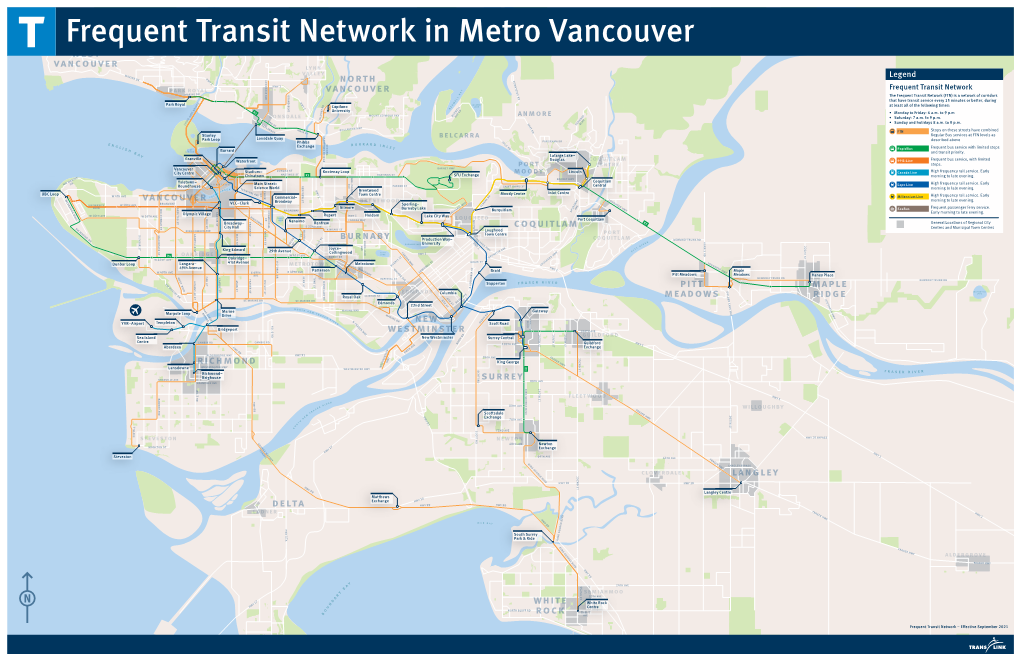 Frequent Transit Network in Metro Vancouver