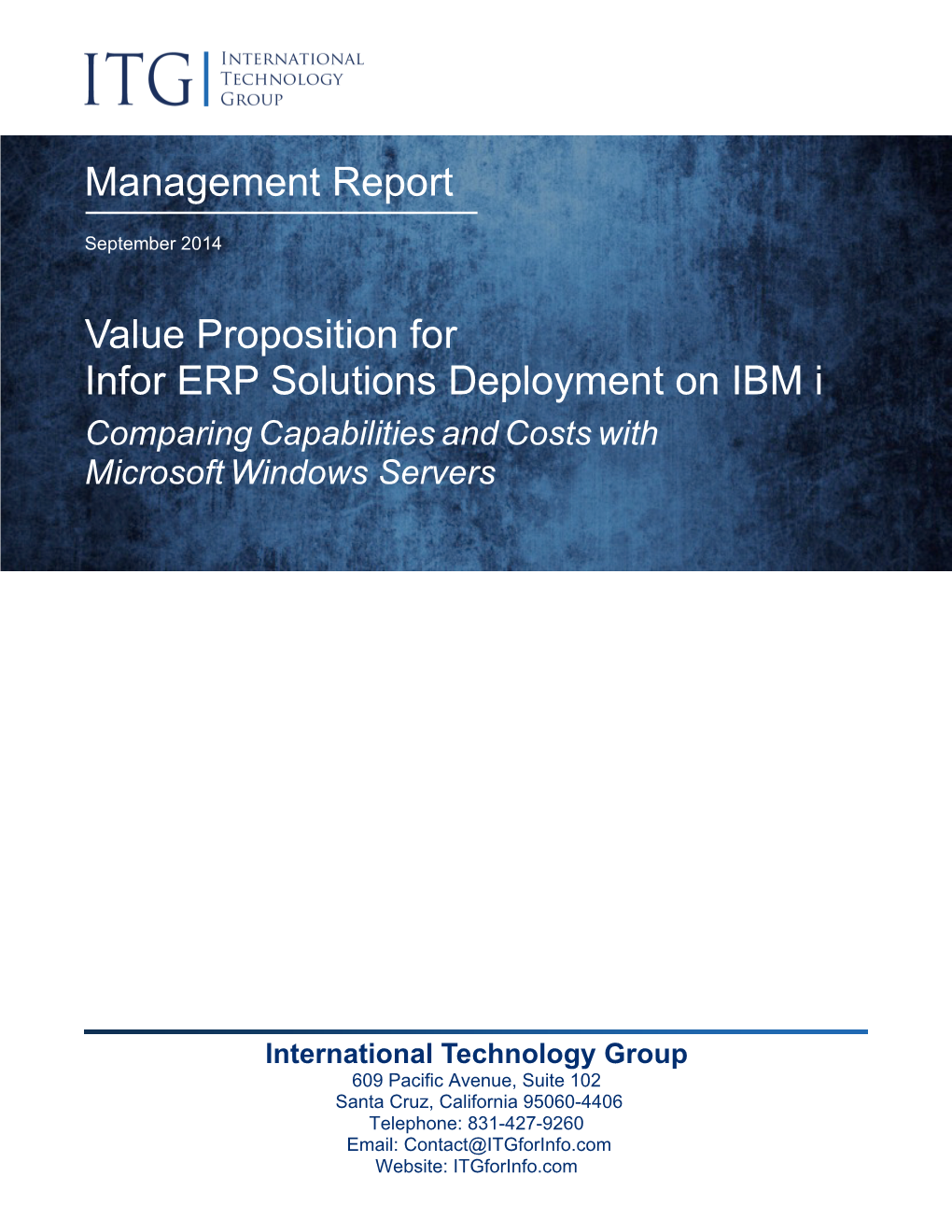 Value Proposition for Infor ERP Solutions Deployment on IBM I